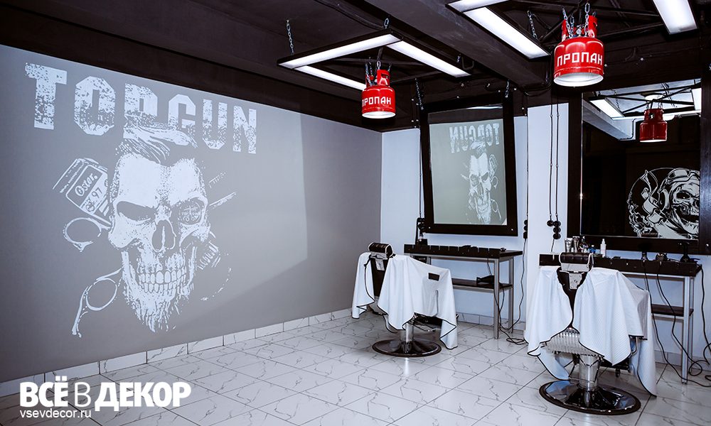 Роспись стен в барбершопе Topgun – фото 6