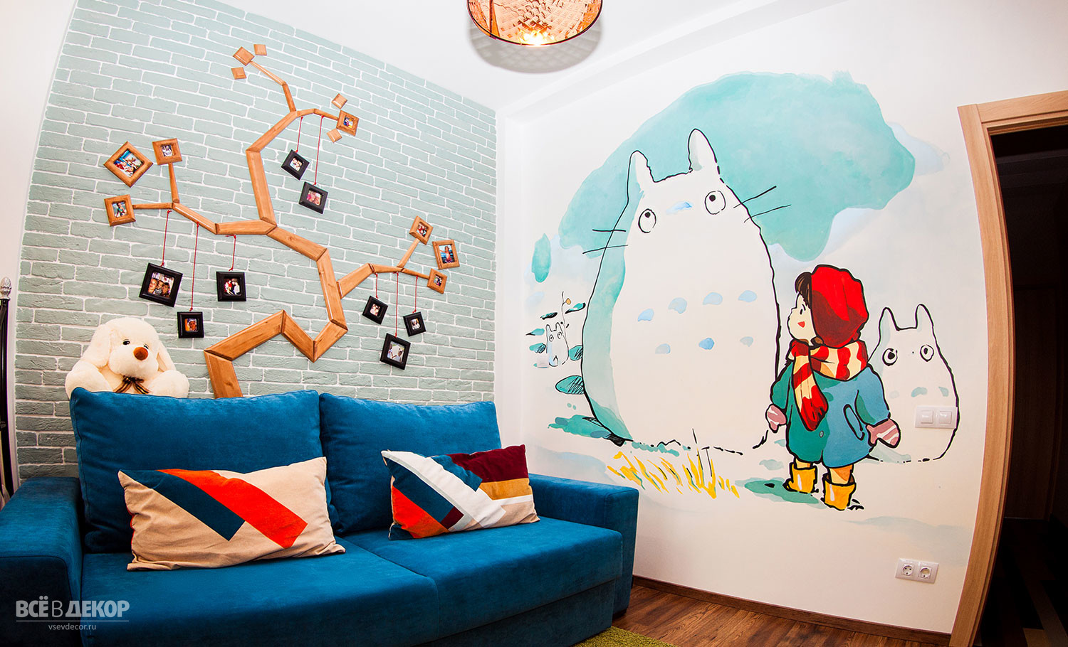 Стены в детской комнате: цвет, роспись, оформление, наклейки, идеи