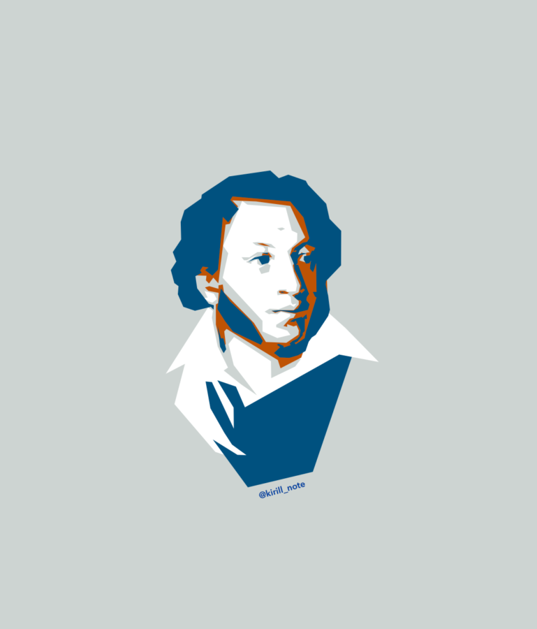 Пушкин стилизованный портрет вектор